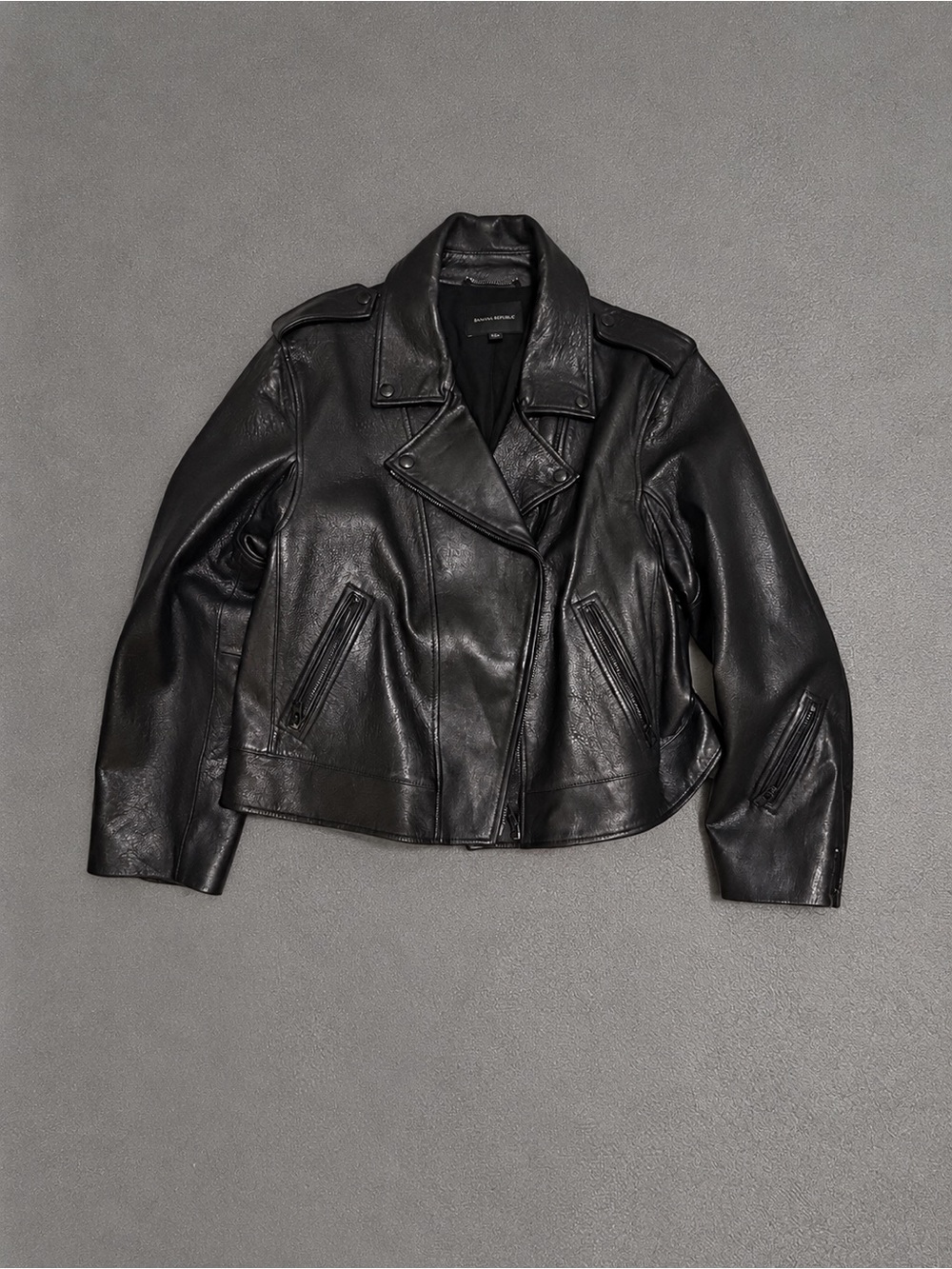 Banana Republic Black Leather Asymmetrical Moto Jacket